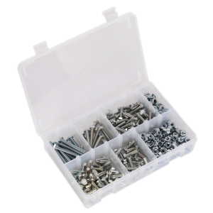 Sealey AB050SNW Setscrew, Nut & Washer Assortment 408pc High Tensile M6 Metric Large Choice