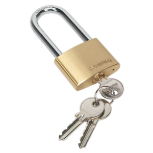 Sealey PL102L Brass Body Padlock Long Shackle 50mm Best Quality