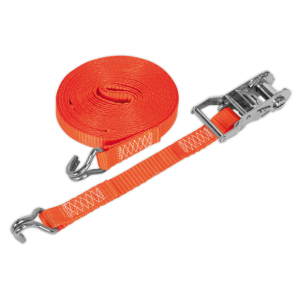 Sealey TD1510J Ratchet Tie Down 25mm x 10m Polyester Webbing 1500kg Breaking Strength Online Discount